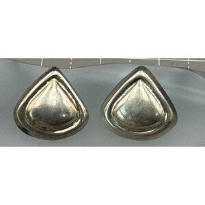 Mexican Minimalist D' Escorcia Sterling Silver Two Demential Triangular Post Ear